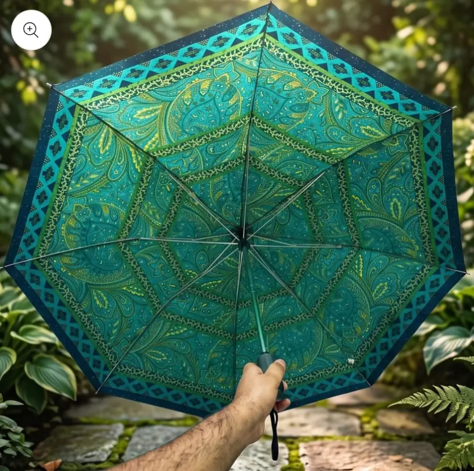 Smart Dual-Button Automatic Open & Close Travel Umbrella with Stylish Prints
