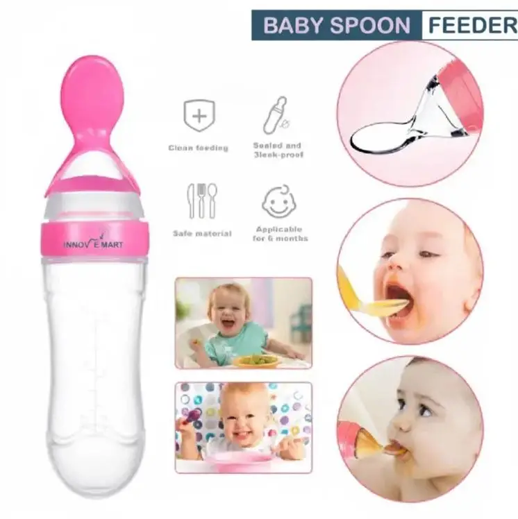 Silicone Baby Spoon Feeder Bottle for Infants & Toddlers