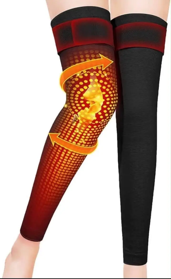 1 Pair Woolen velvet Thermal Knee Warmers ( Black )