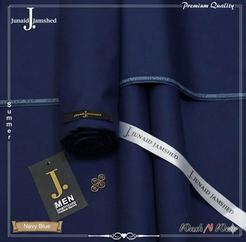 Men’s Unstitched Boski Plain Suit ( Blue )