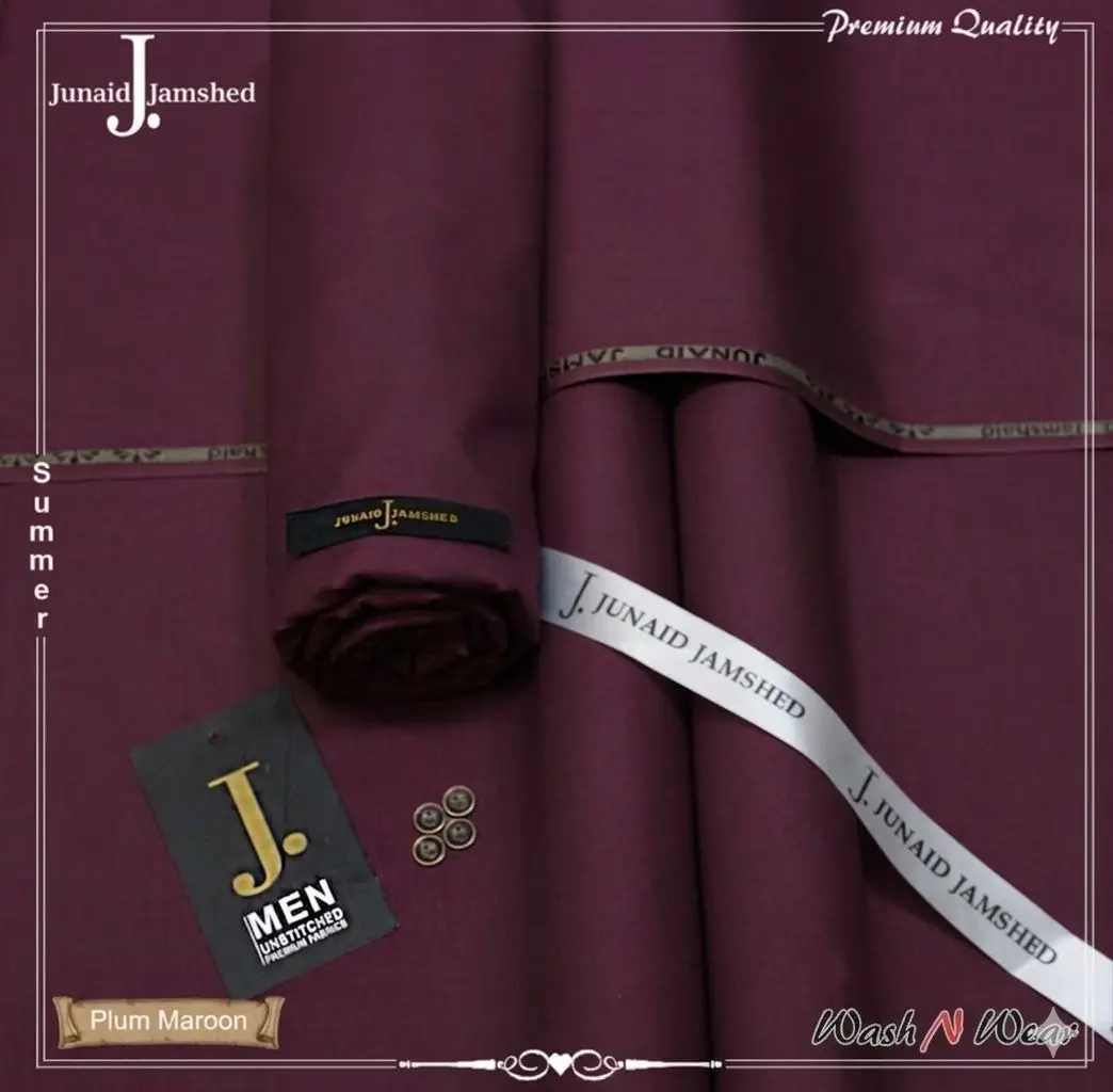 Men’s Unstitched Boski Plain Suit ( Mahroon )