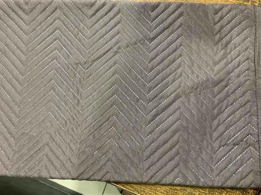 1 Pc Cotton Embroidered Fridge Liner Mat ( Brown )