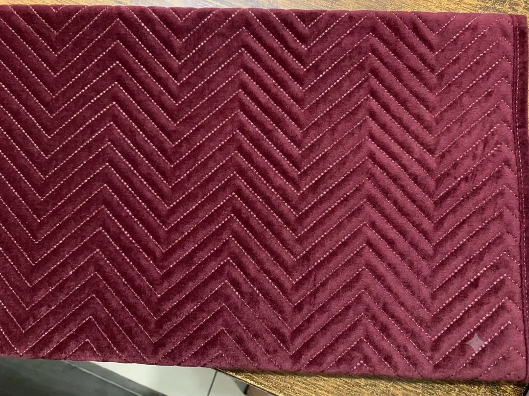 1 Pc Cotton Embroidered Fridge Liner Mat ( Maroon )