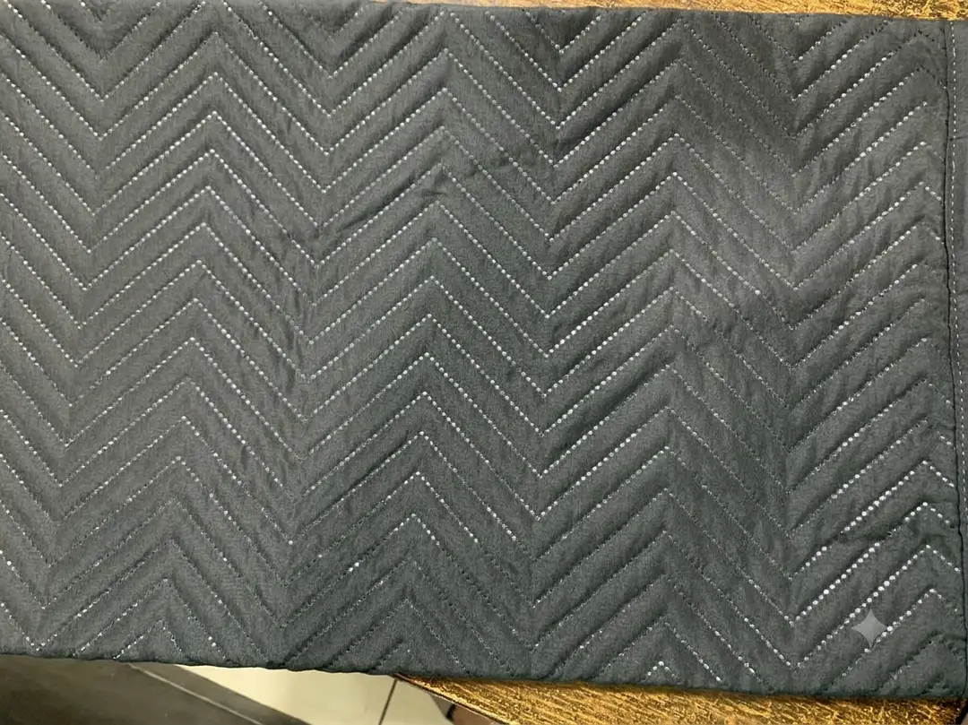 1 Pc Cotton Embroidered Fridge Liner Mat ( Grey )
