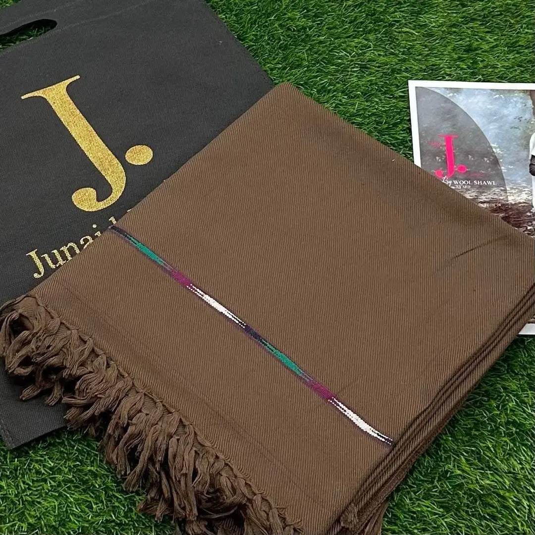 1 Pc Men's Wool Plain Shawl ( Brown )