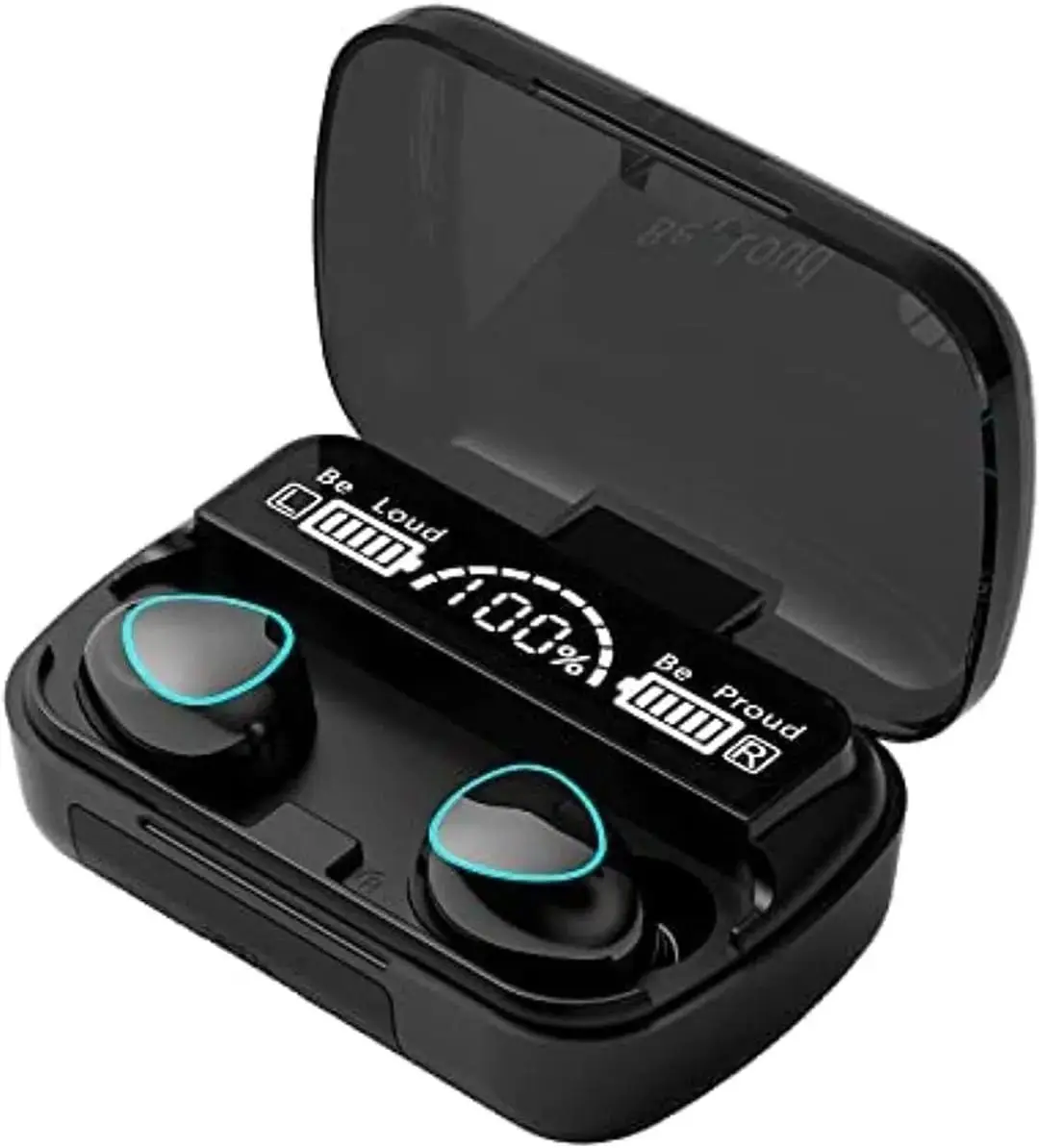 Black Long-Lasting Battery With Fast Charge 10 Earbuds
