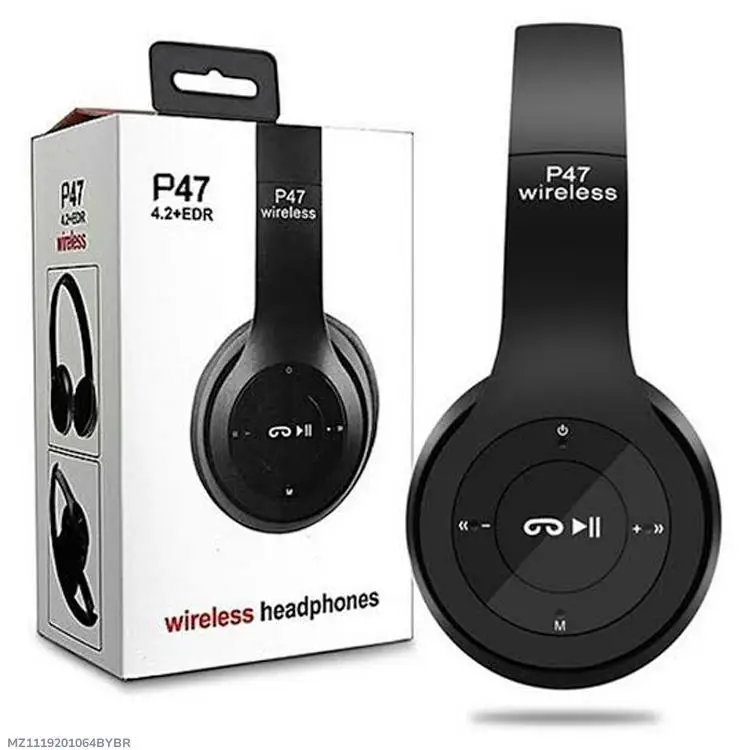 Black Long-Lasting Battery With Fast Charge 47 Headphone