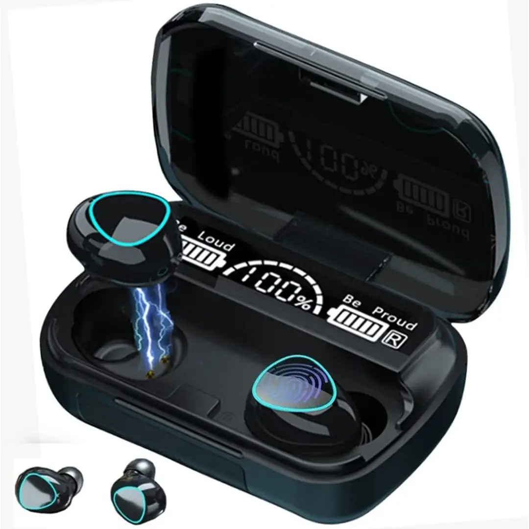 M10 Wireless Bluetooth Earbuds | LED Battery Display | TWS Gaming Earphones with Charging Case | Built-in Mic