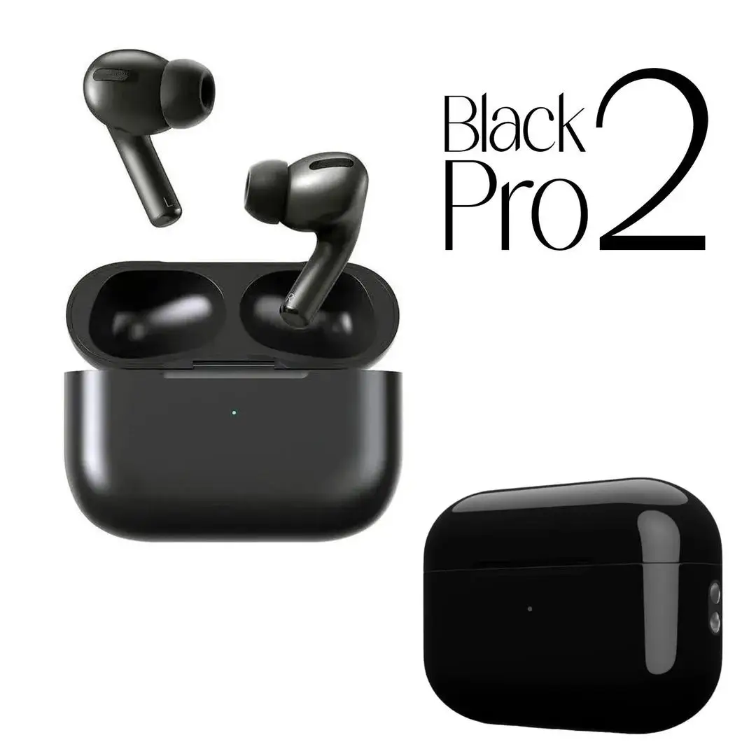 Black Pro 2 Wireless Earbuds with Charging Case