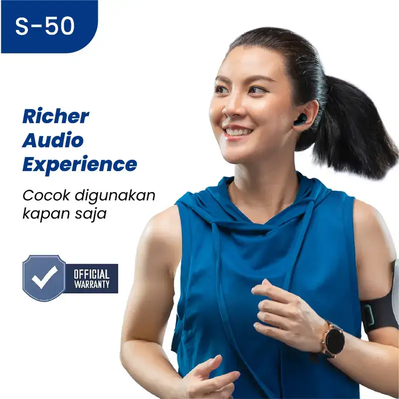 S50 TWS Wireless Bluetooth Earbuds V5.4 | Touch Control | Hi-Fi Stereo Sound | 30H Battery Backup | Charging Case
