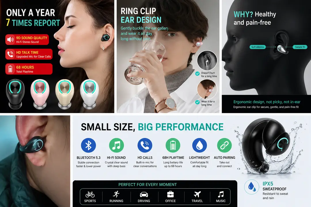 Wireless In-Ear Invisible Earbuds Handsfree Headset Stereo Headset