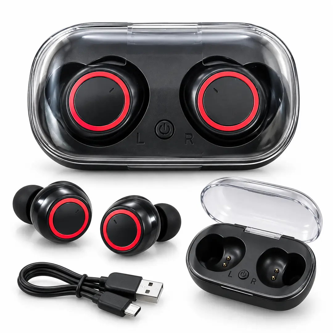 TWS Wireless Earbuds – Bluetooth 5.0, Stereo Sound, Touch Control & Charging Case