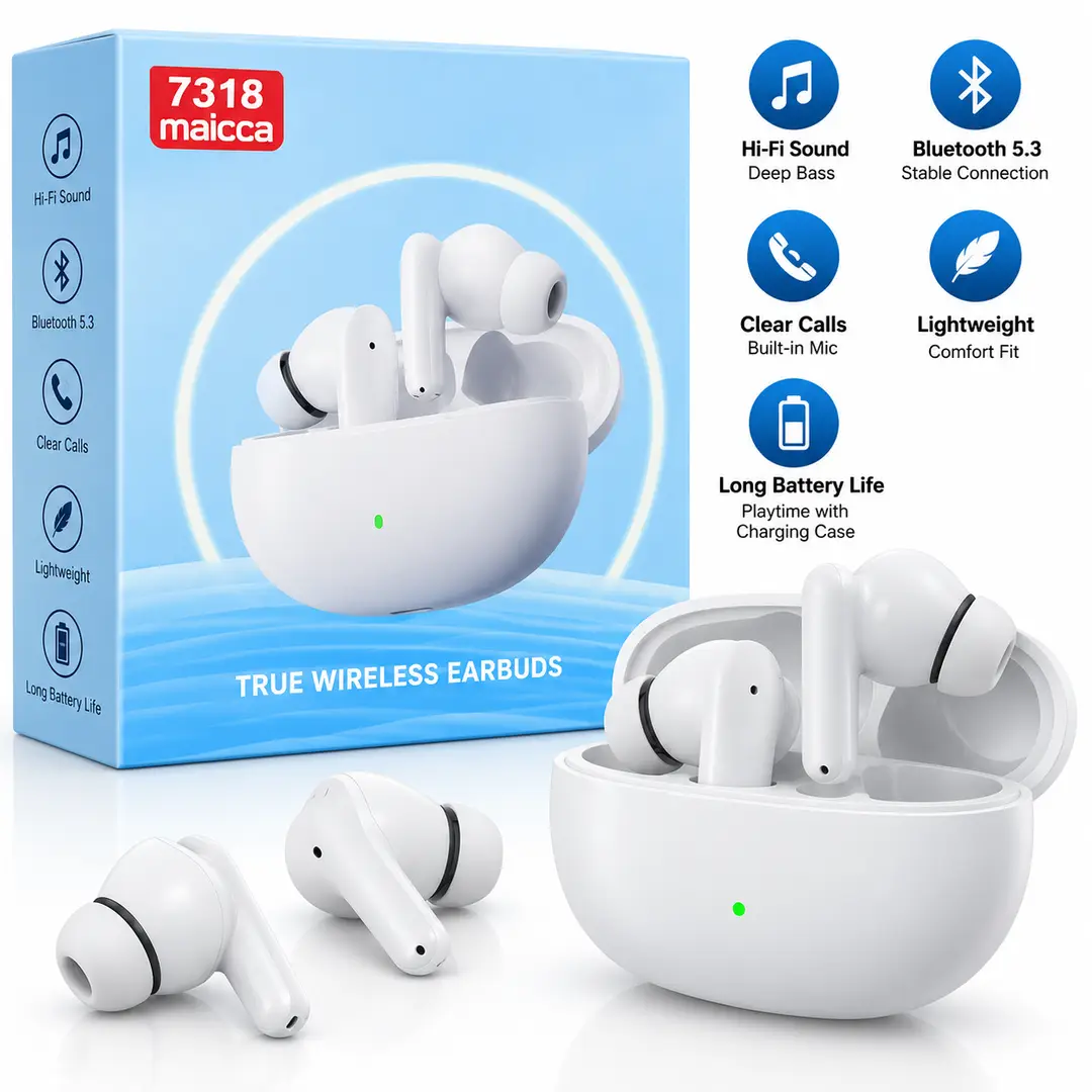 TWS Wireless Earbuds – Bluetooth 5.3, Hi-Fi Sound, Clear Calls & Type-C Charging