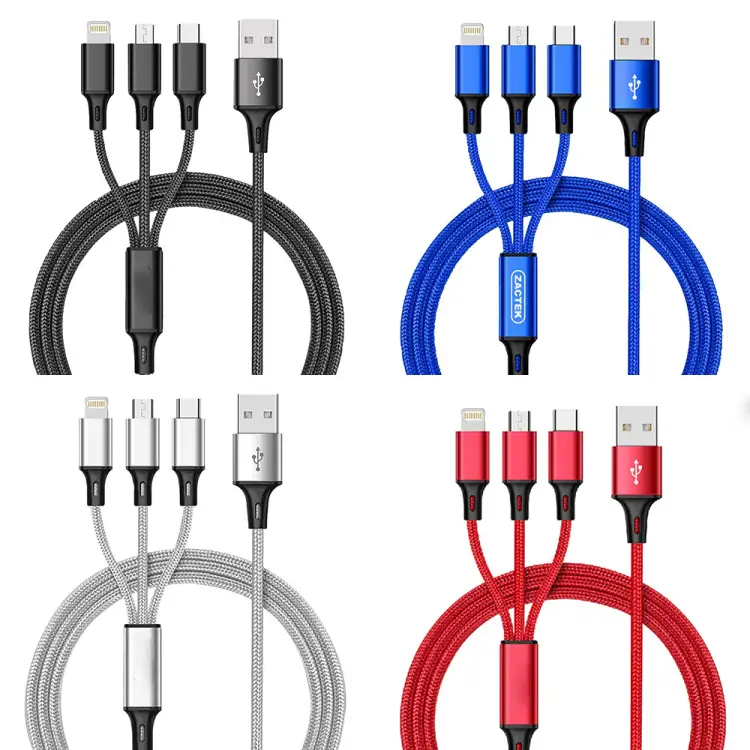 New 6A 100W 3 in 1 Fast Charging Cable Micro USB Type-C IOS Android Charger Cable for iP Phone Cable — Buy Online in Pakistan | Cash on Delivery