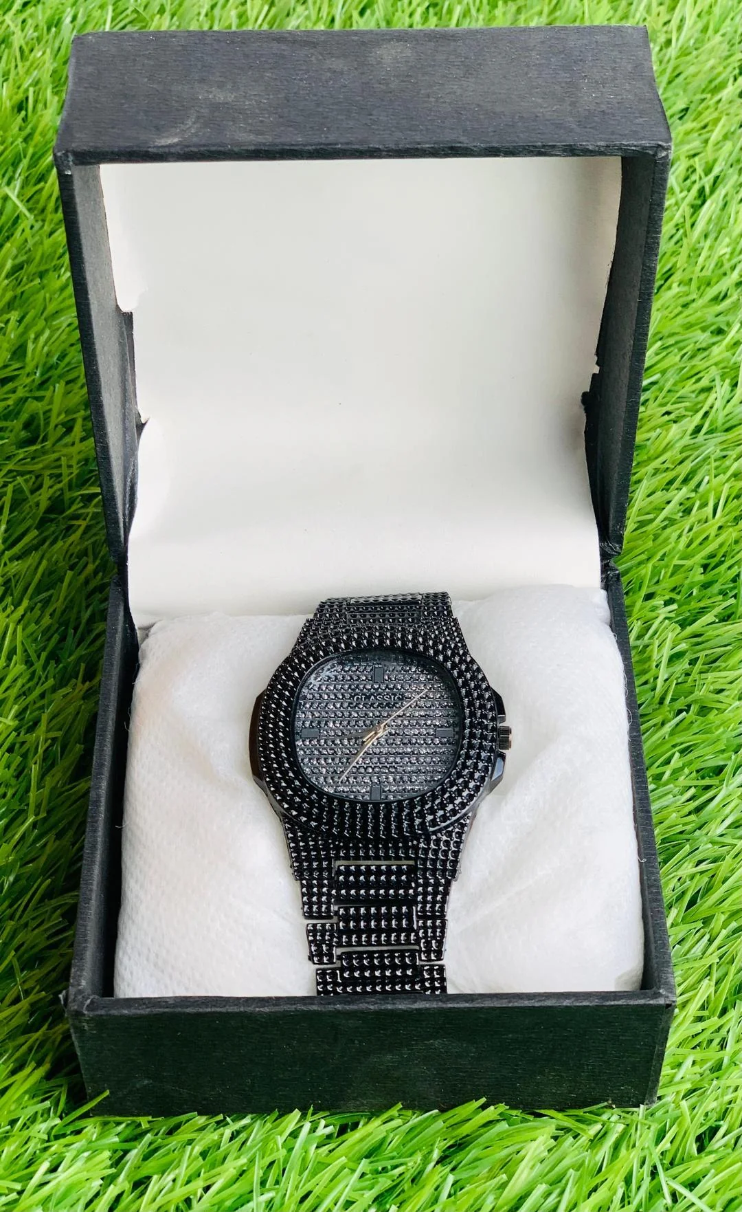 Gold Plated Crystal Watch for Men Wedding Formal Wear