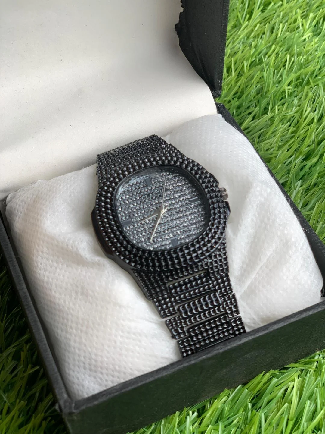 Gold Plated Crystal Watch for Men Wedding Formal Wear