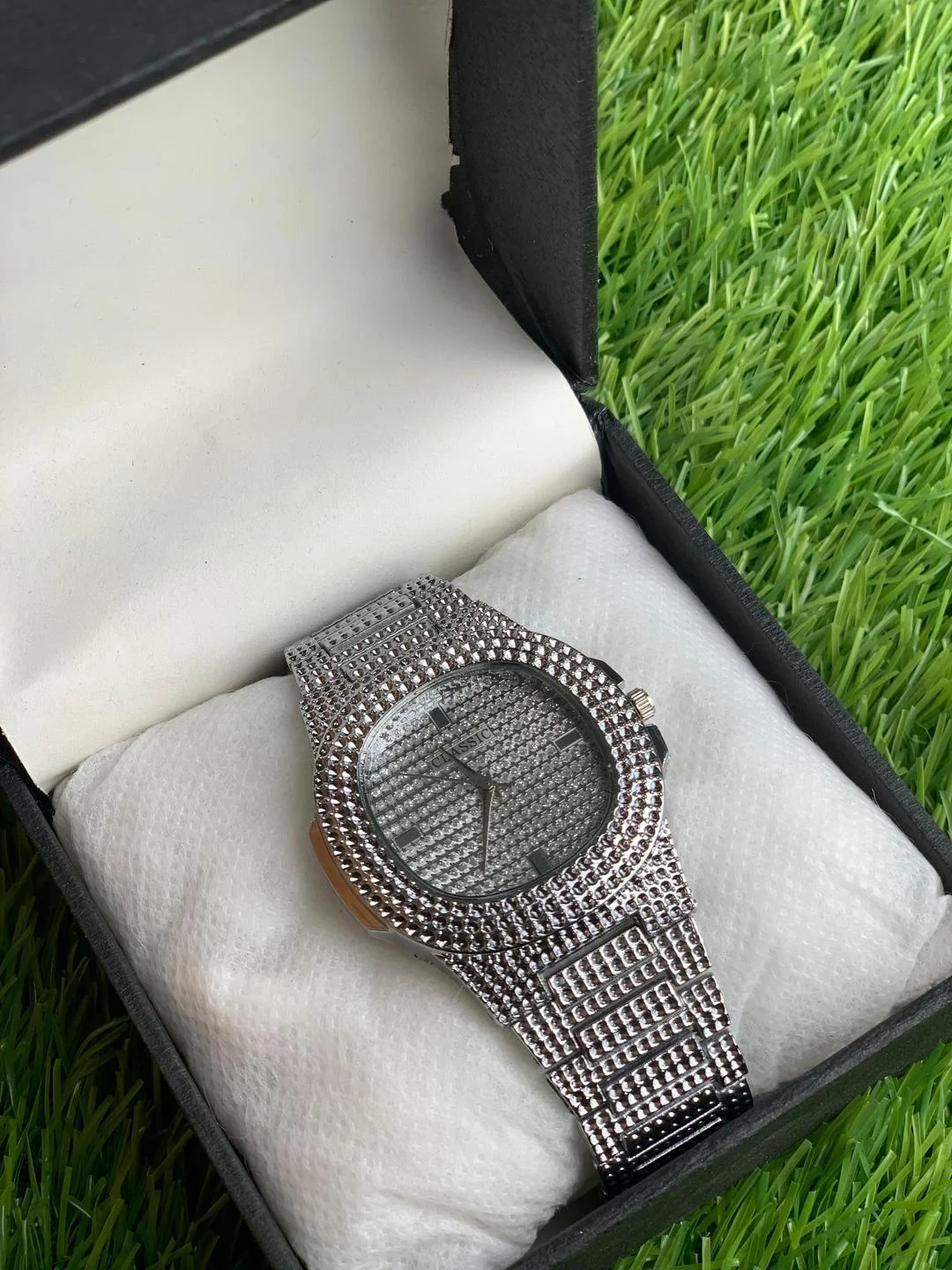Gold Plated Crystal Watch for Men Wedding Formal Wear