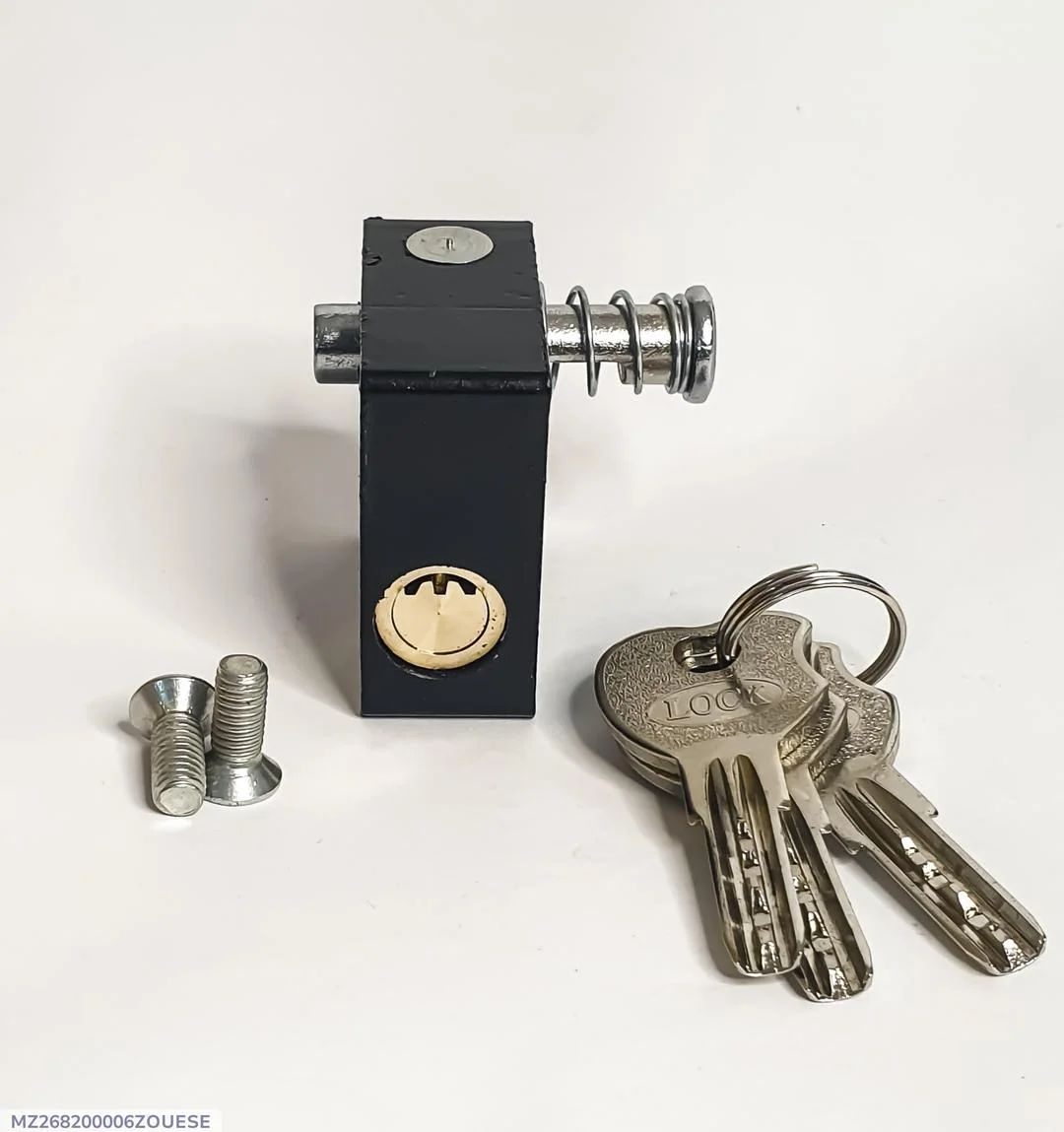 Stainless Steel Black Handle Key Lock with 3 Keys