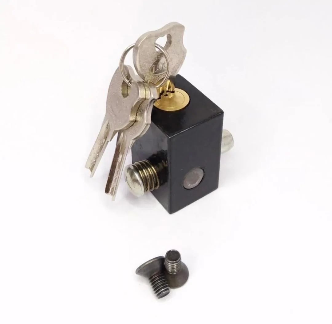 Stainless Steel Black Handle Key Lock with 3 Keys