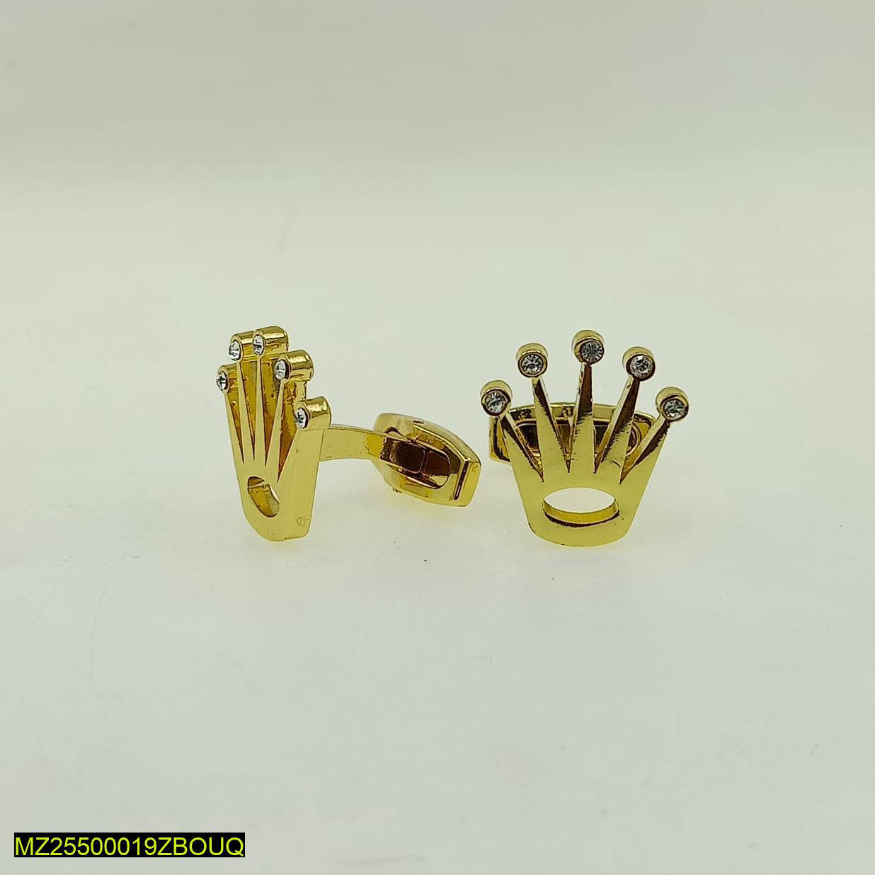 Premium Stainless Steel Cufflinks Crown Gold Wedding Office