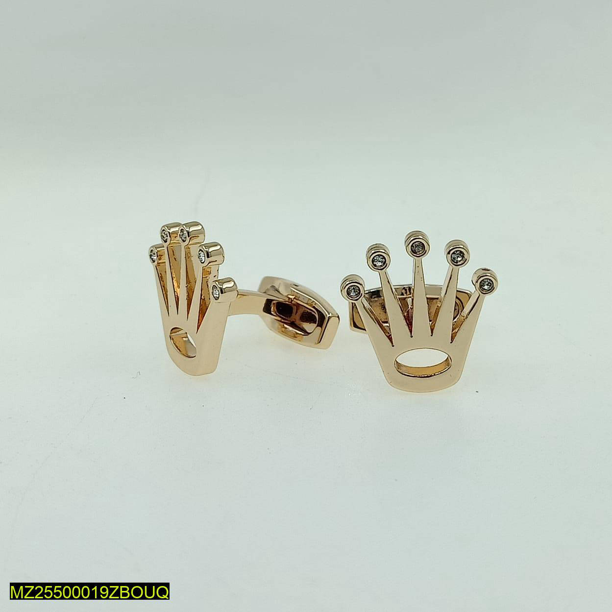 Premium Stainless Steel Cufflinks Crown Gold Wedding Office