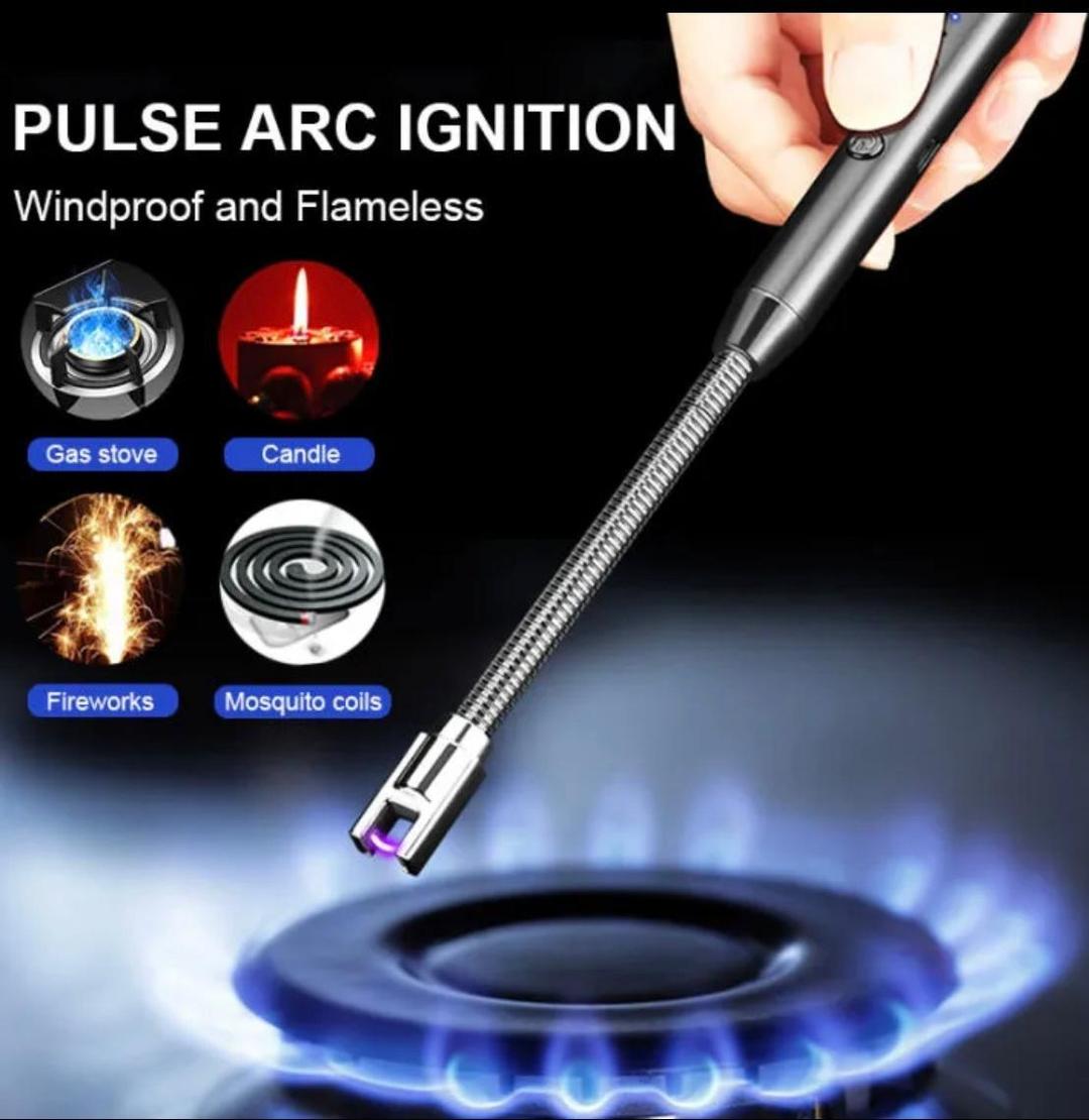 Flameless Plasma Lighter Black Windproof USB Charge