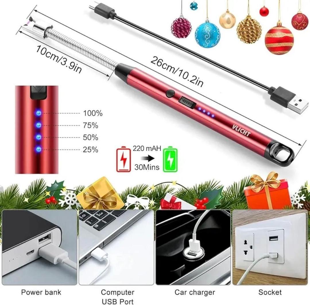 Flameless Plasma Lighter Black Windproof USB Charge