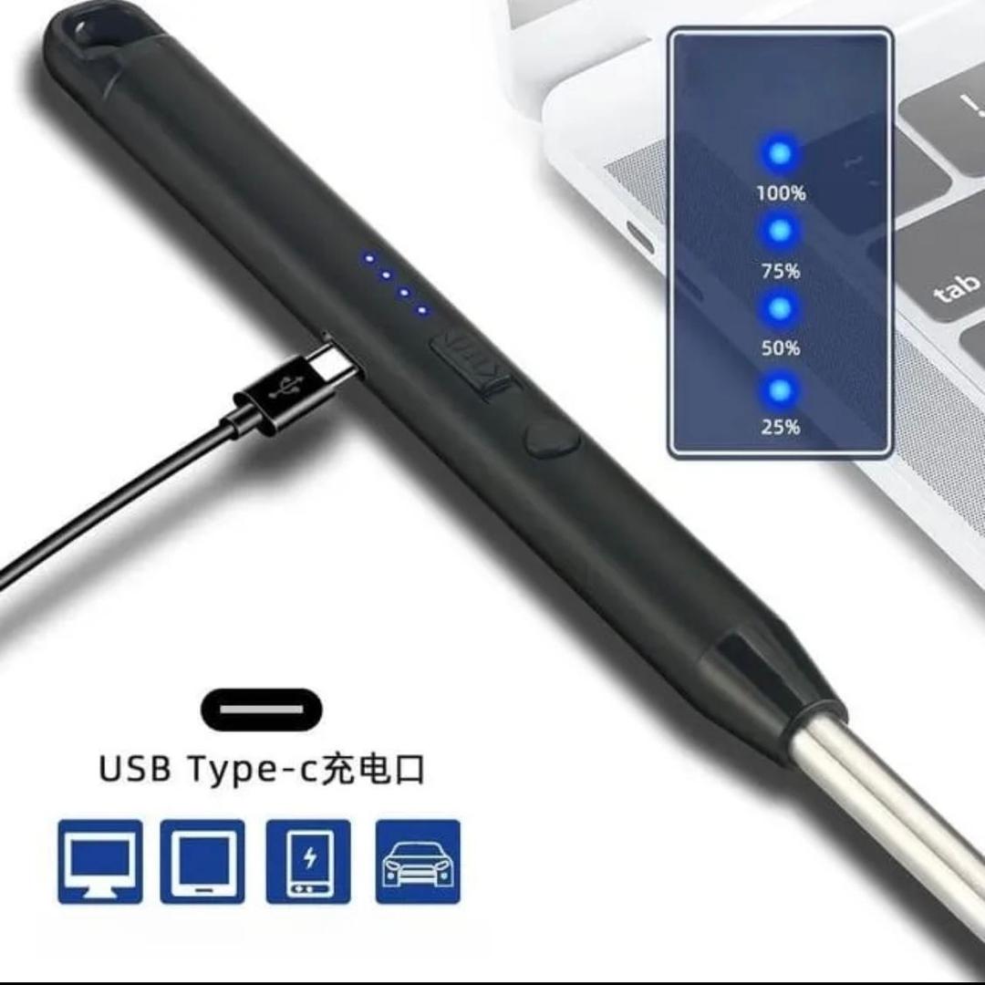 Flameless Plasma Lighter Black Windproof USB Charge
