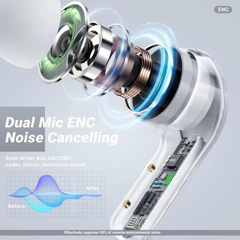 Waterproof Bluetooth Earbuds with LED Battery Display