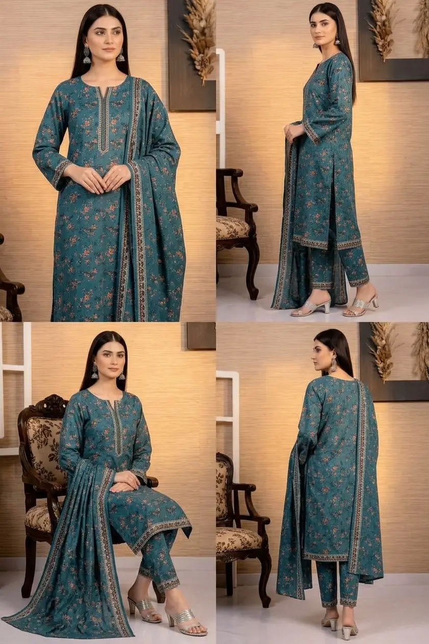 Polo Cotton 3 Pcs Women's Unstitched Printed Suit
