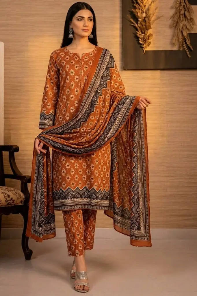 Polo Cotton 3 Pcs Women's Unstitched Printed Suit