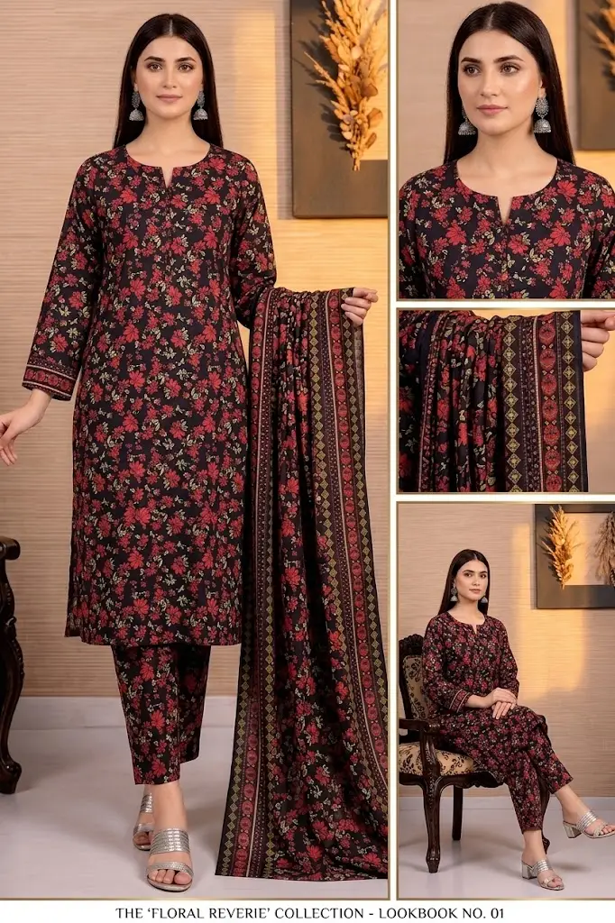 Polo Cotton 3 Pcs Women's Unstitched Printed Suit