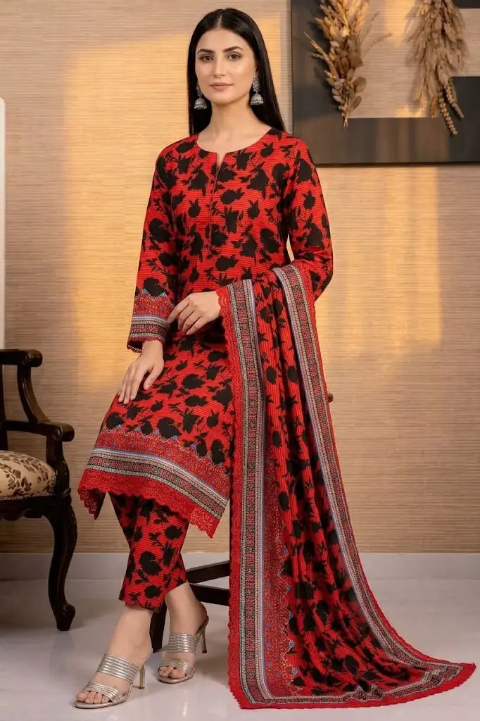Polo Cotton 3 Pcs Women's Unstitched Printed Suit