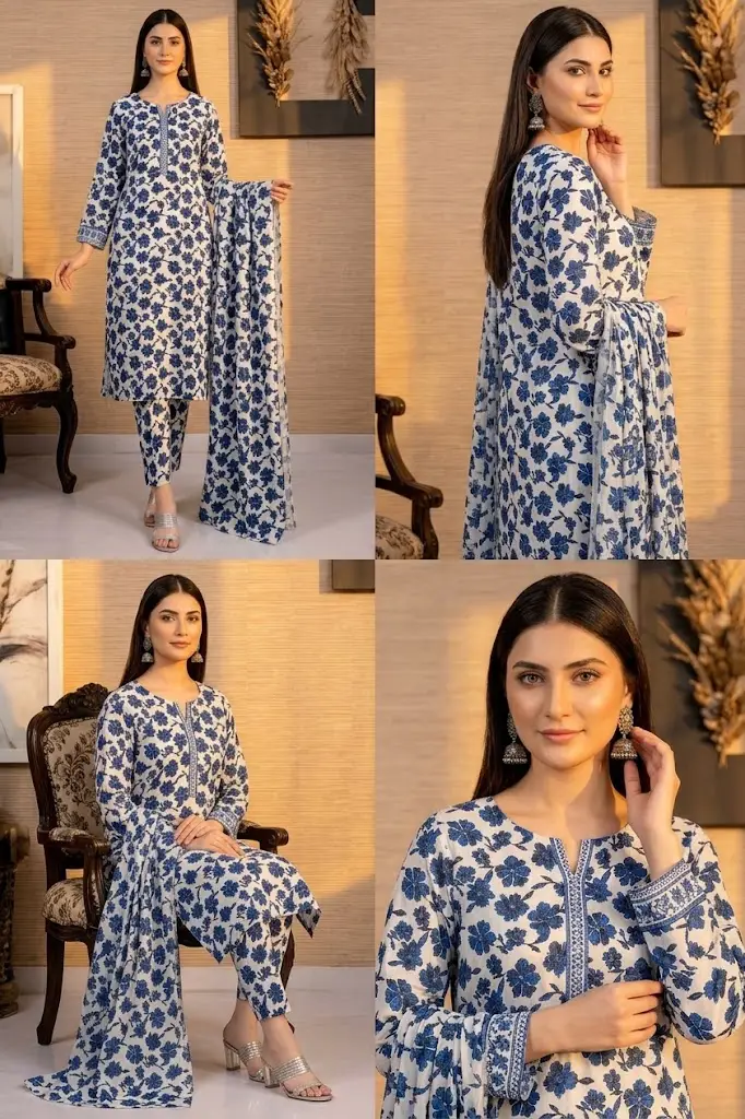 Polo Cotton 3 Pcs Women's Unstitched Printed Suit