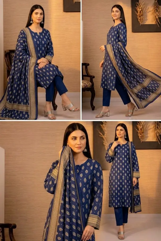 Polo Cotton 3 Pcs Women's Unstitched Printed Suit
