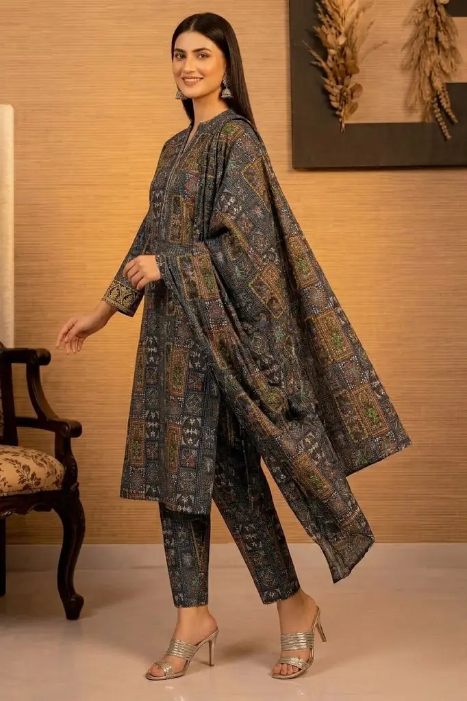 Polo Cotton 3 Pcs Women's Unstitched Printed Suit