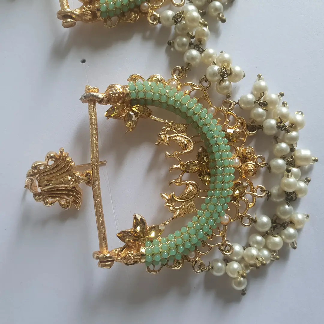 Rajasthani Design Gold Plated Gemstone Earrings