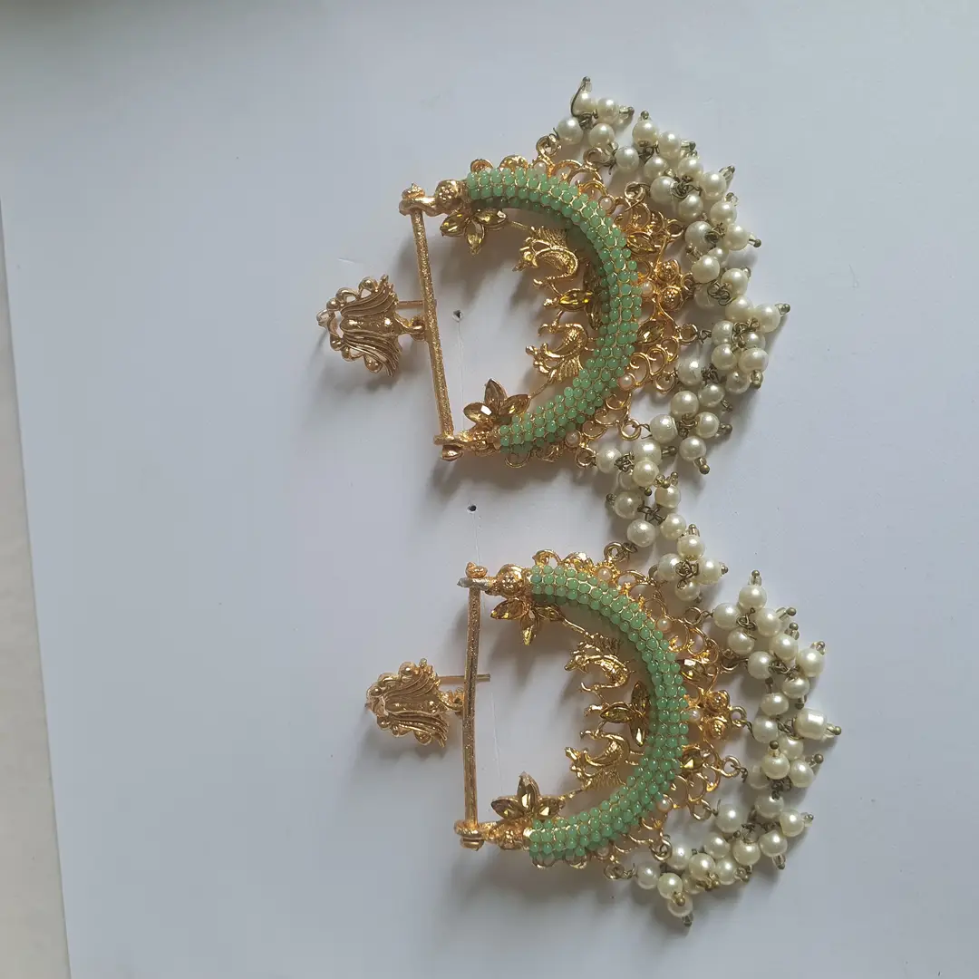 Rajasthani Design Gold Plated Gemstone Earrings