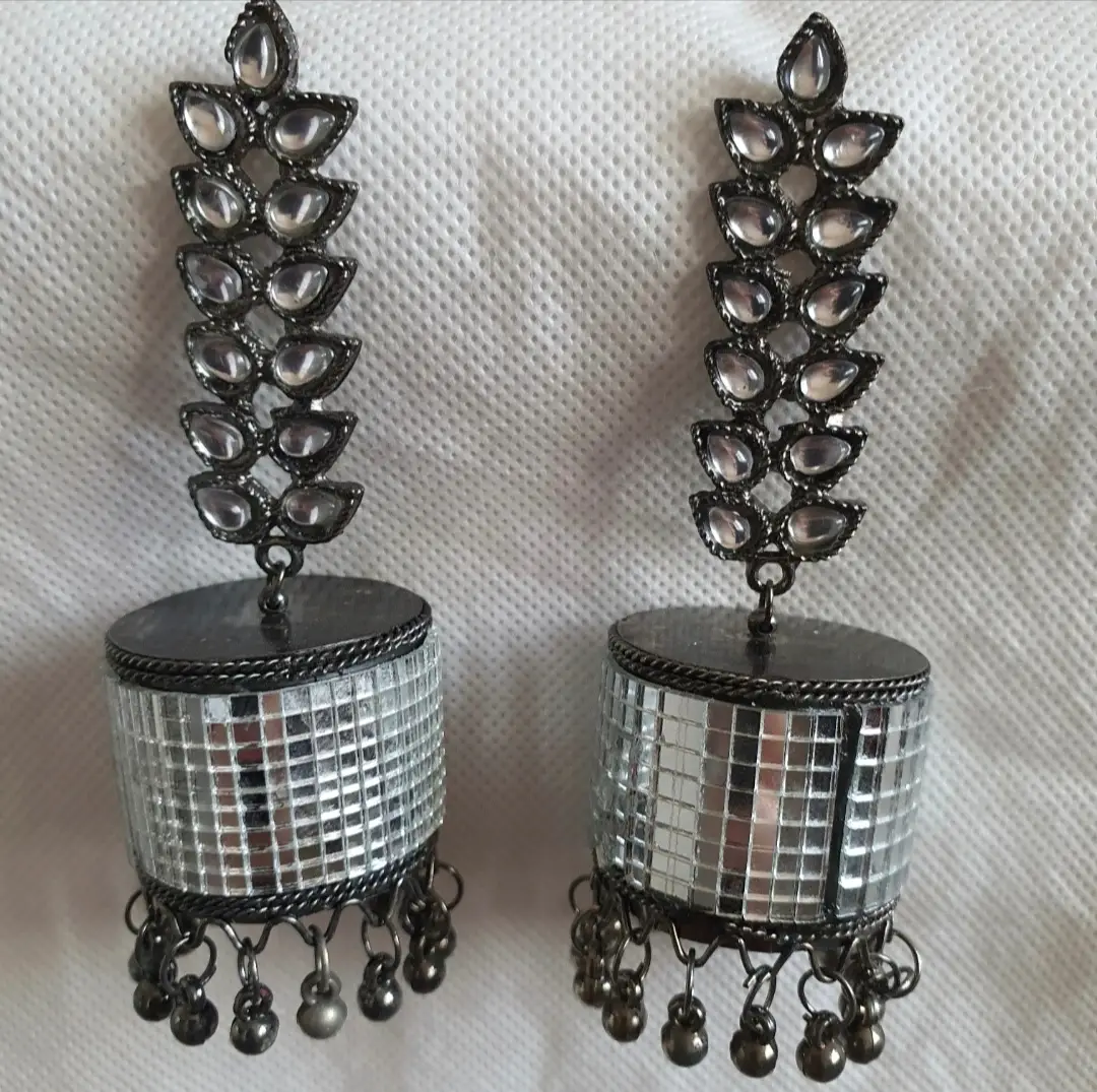 Funky Acrylic Plated Crystal Jhumka
