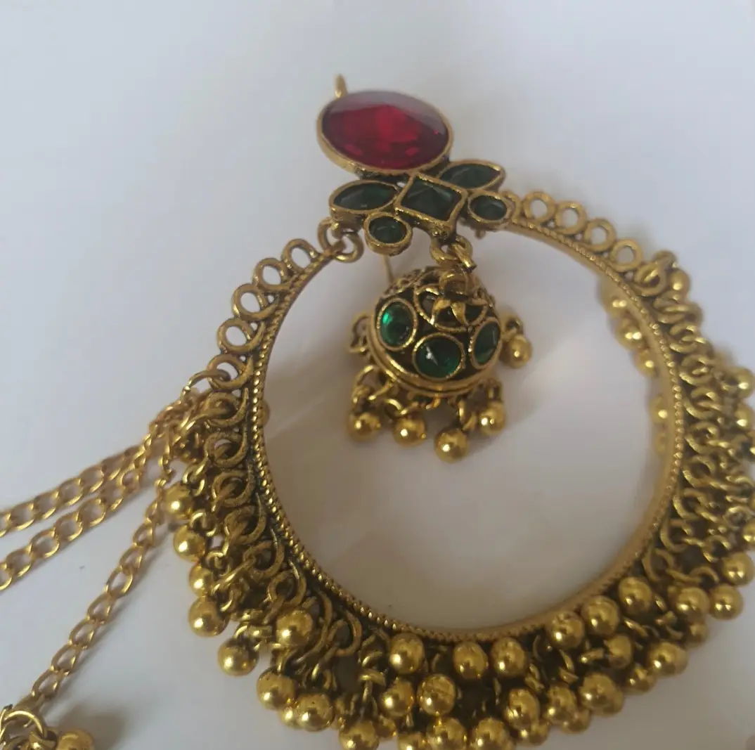 Meenakari Design Gold Plated Kundan Jhumka