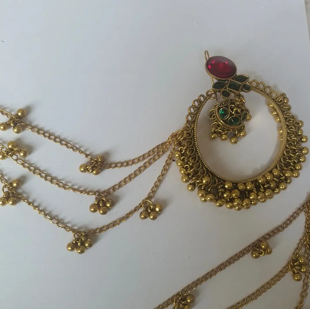 Meenakari Design Gold Plated Kundan Jhumka