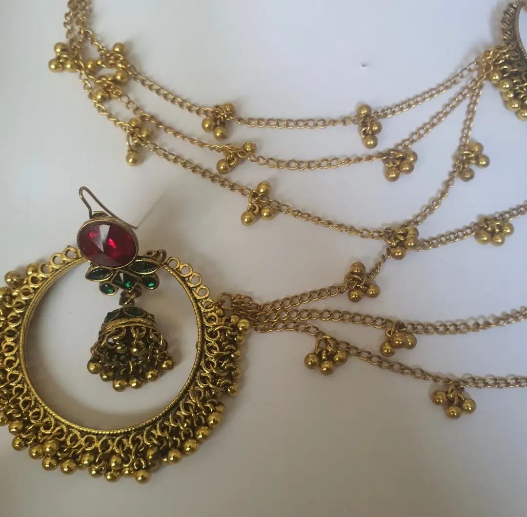 Meenakari Design Gold Plated Kundan Jhumka