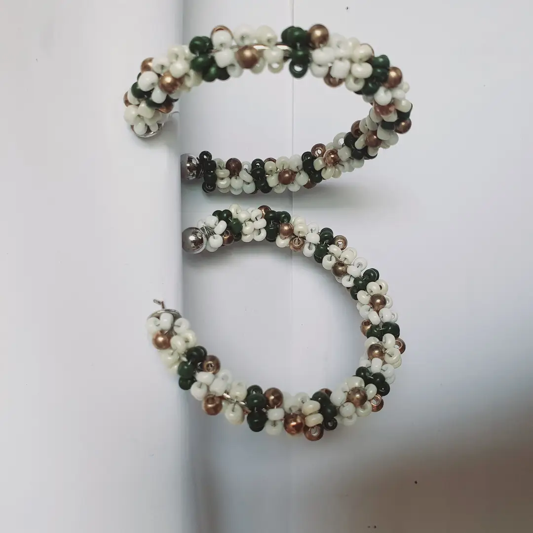 Funky Silver Plated Pearl Hoops