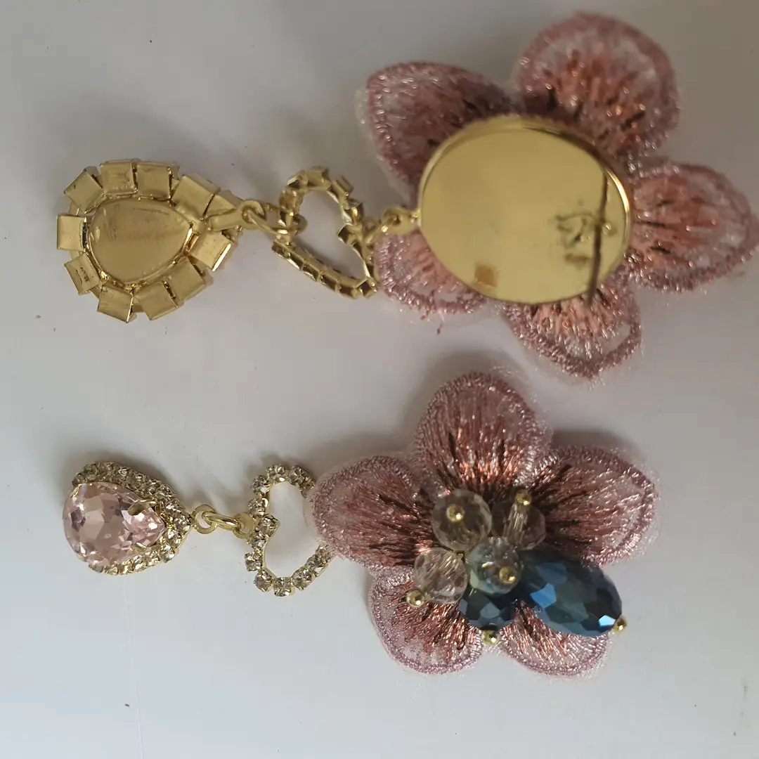 Fancy Gold Plated Rhinestone Dangling Earrings