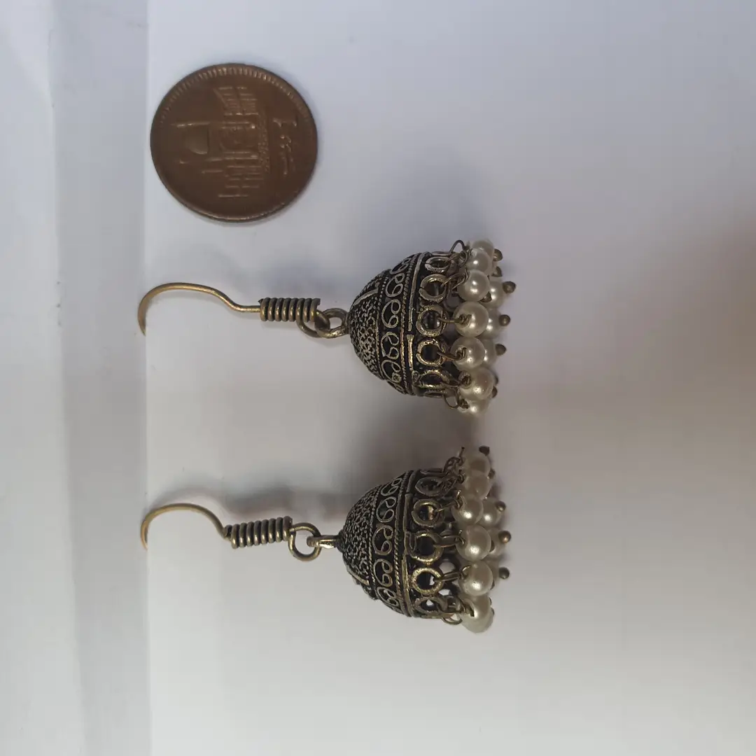 Funky Silver Plated Pearl Jhumka