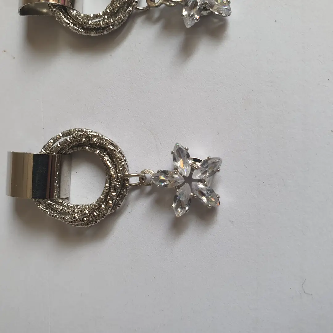 Funky Silver Plated Zircon Earrings