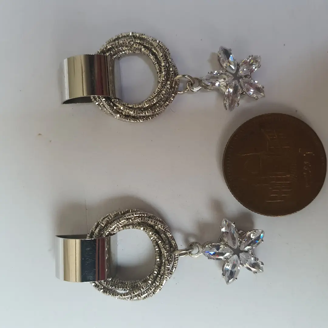 Funky Silver Plated Zircon Earrings