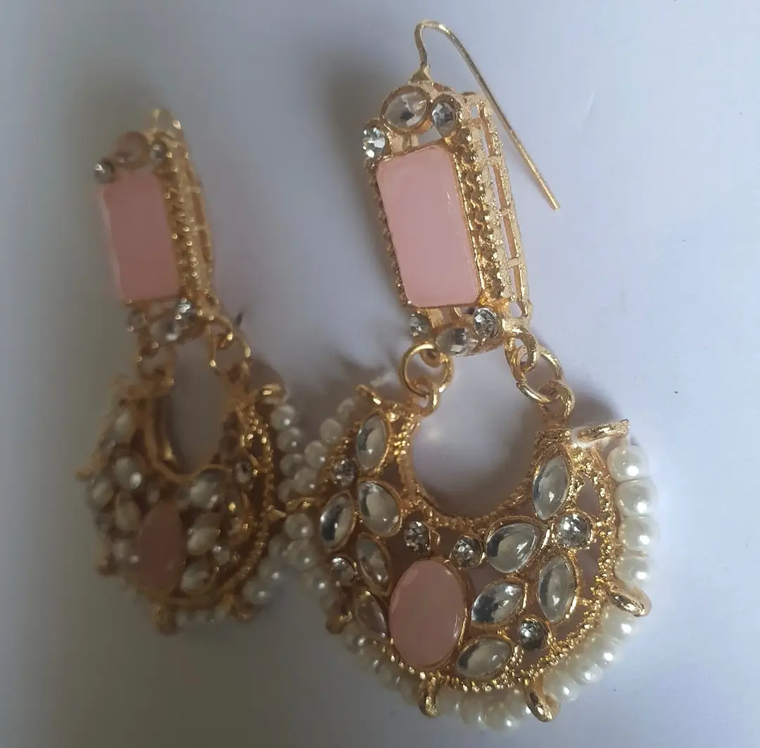 Retro Design Gold Plated Gemstone Earrings