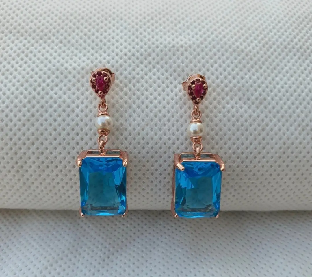 Retro Design Gold Plated Crystal Earrings