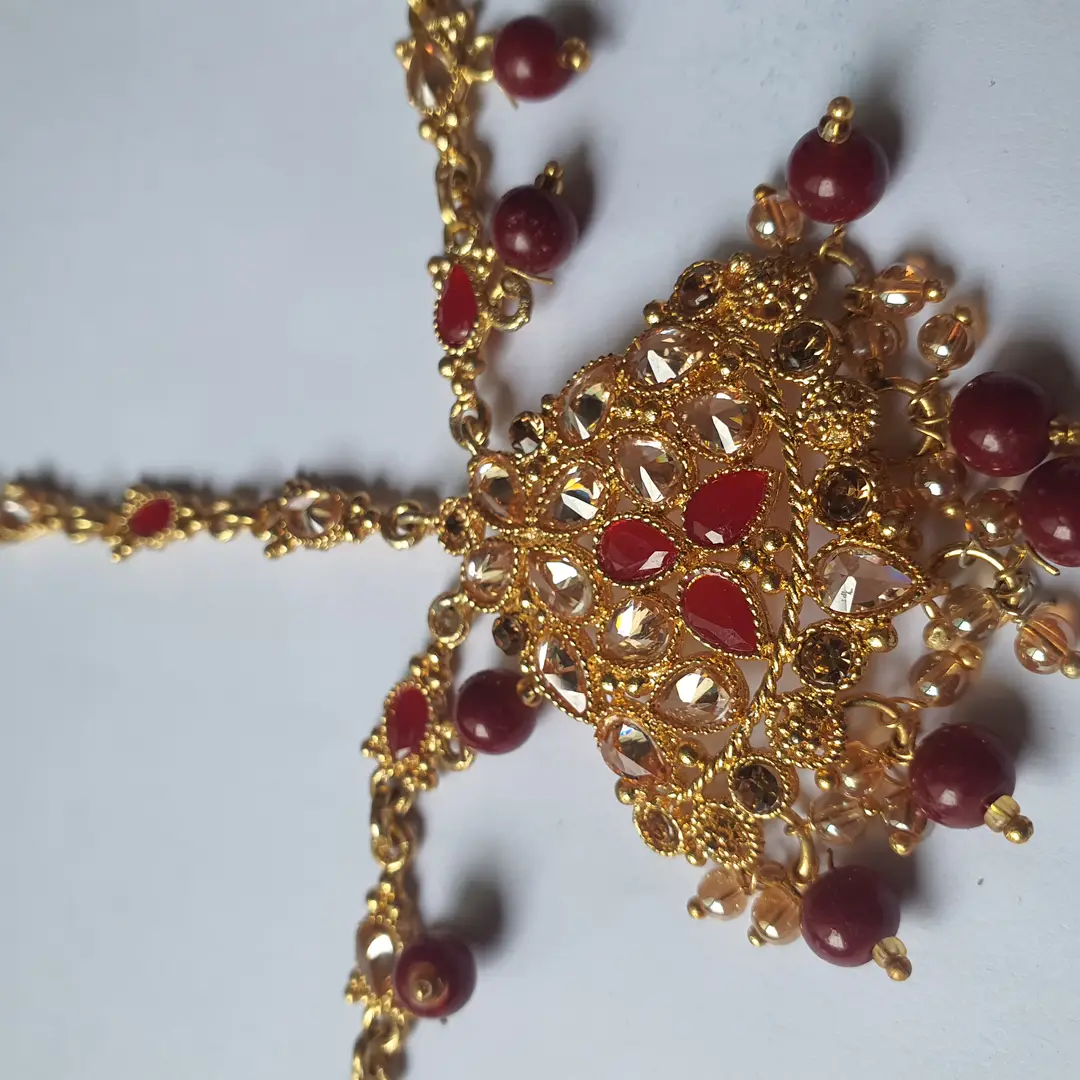 Rajasthani Design Gold Plated Kundan Matha Patti